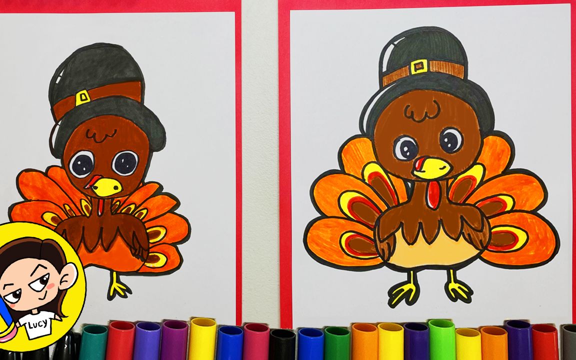 【33】如何画火鸡|儿童简笔画|How To Draw A Turkey| Easy Draw|2021哔哩哔哩bilibili