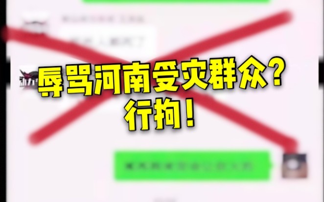 一网民辱骂河南受灾群众被行拘!哔哩哔哩bilibili