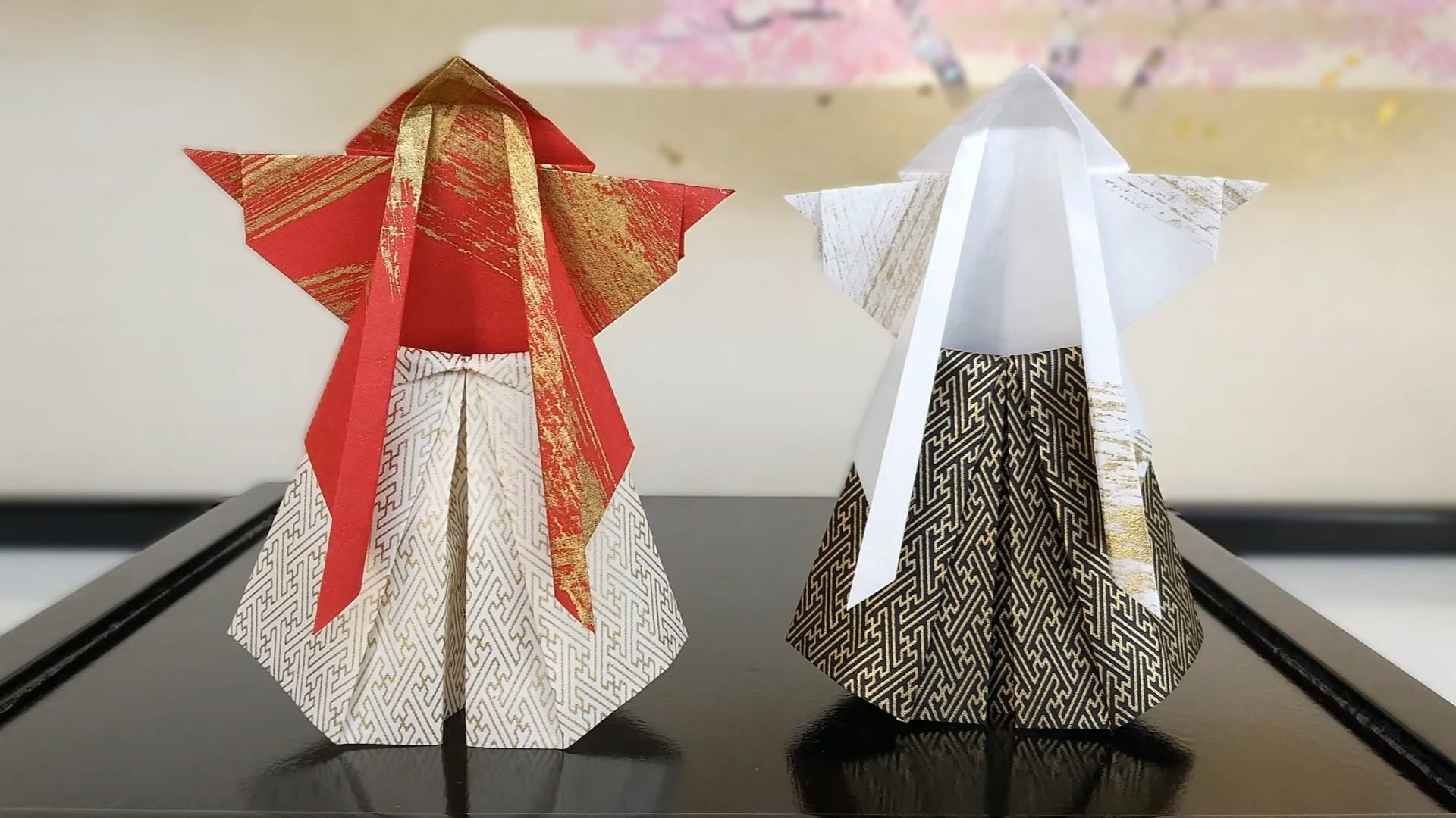 【junの折り紙】連獅子式和服折纸教程