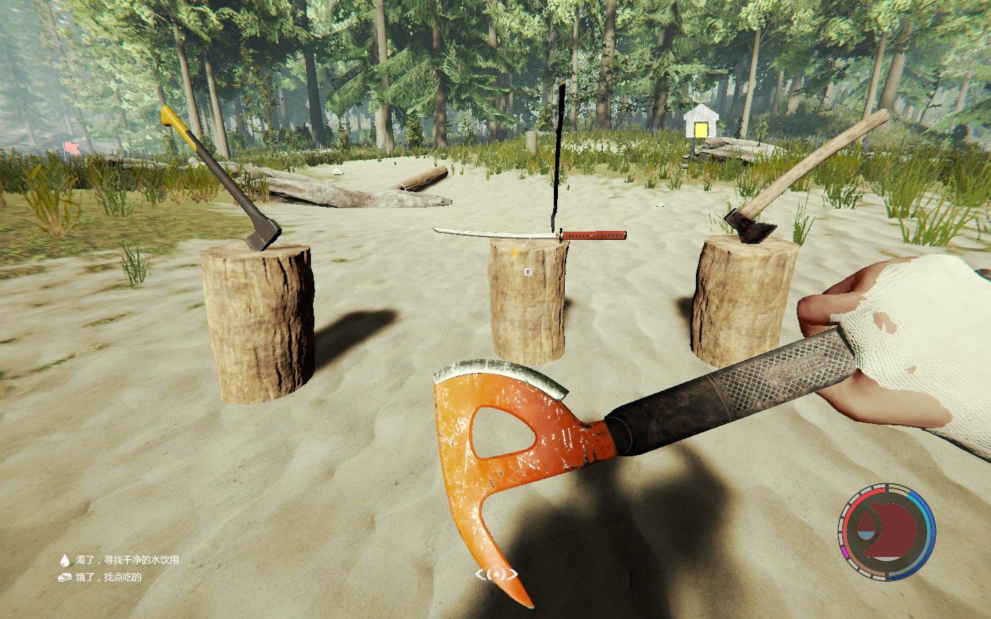 《森林》带字幕第四期 三把斧头到手,拿取重要道具潜水服.