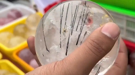 天然黑发晶龙须针