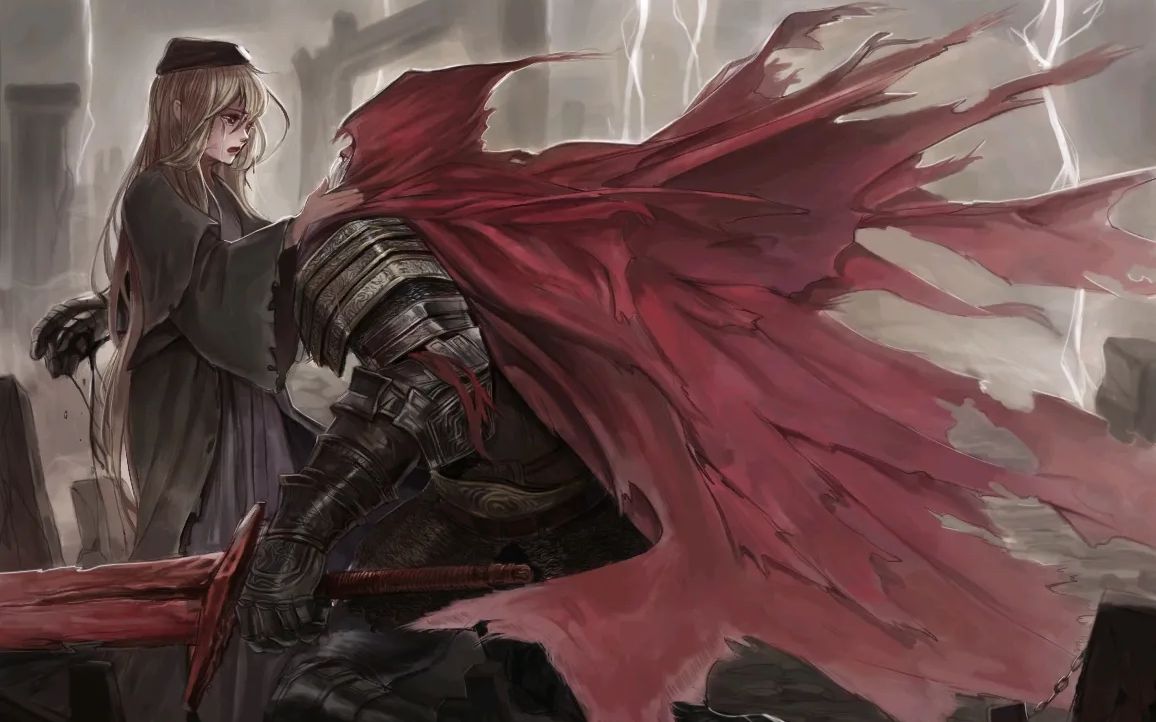 艾尔登白金了来玩【黑魂3】,奴隶骑士盖尔,女生手残打法