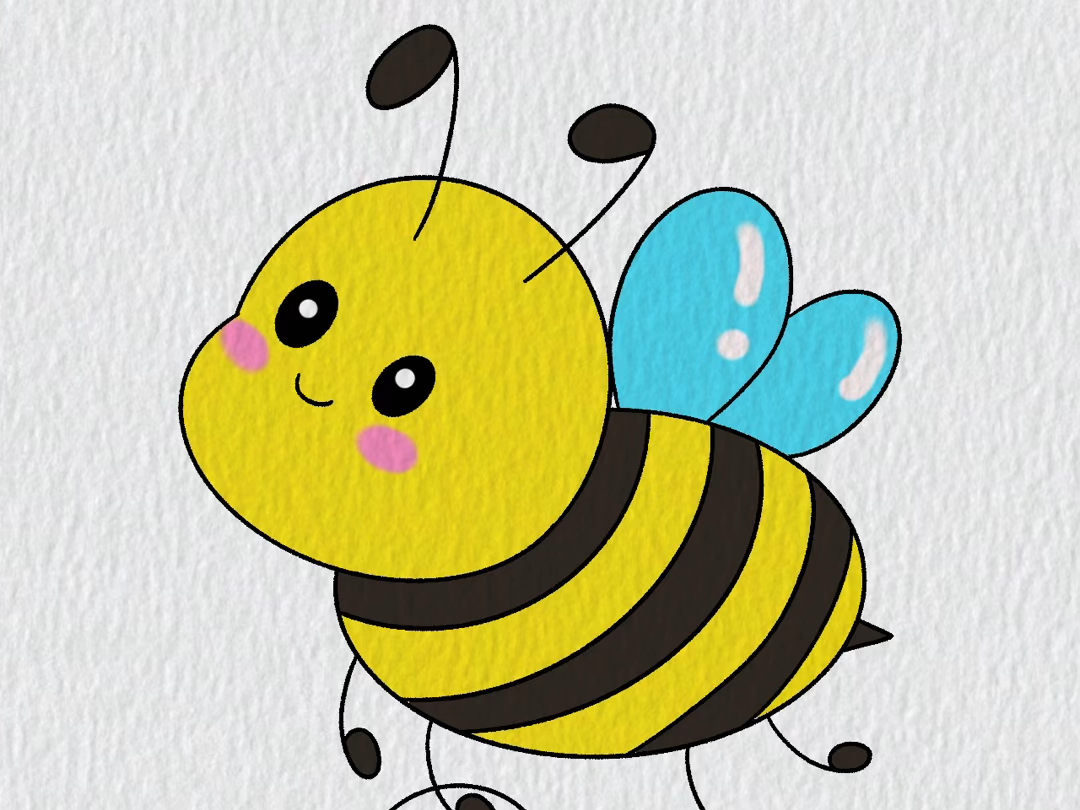 小蜜蜂采花蜜#简笔画 #儿童画 #画画