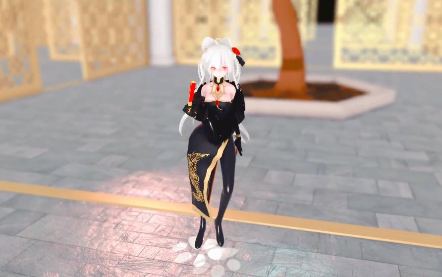 舞动美丽弱音旗袍