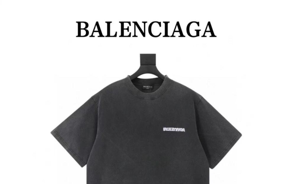 推荐高仿balenciaga巴黎世家反字母刺绣圆领短袖