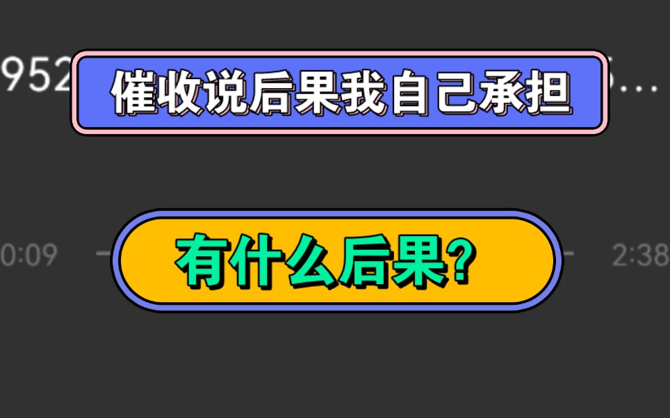 催收说后果我自己承担,有什么后果?