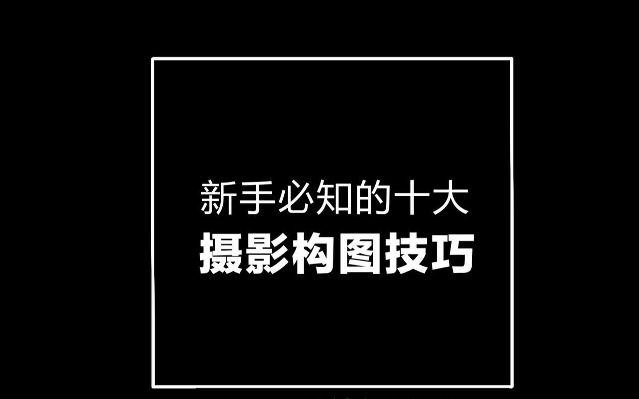 【摄影技巧2】 新手必知的10大摄影构图技巧!简单实用哔哩哔哩bilibili