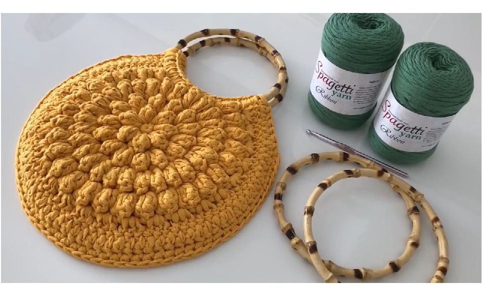 钩针编织教程爆米花针手工钩针半圆包