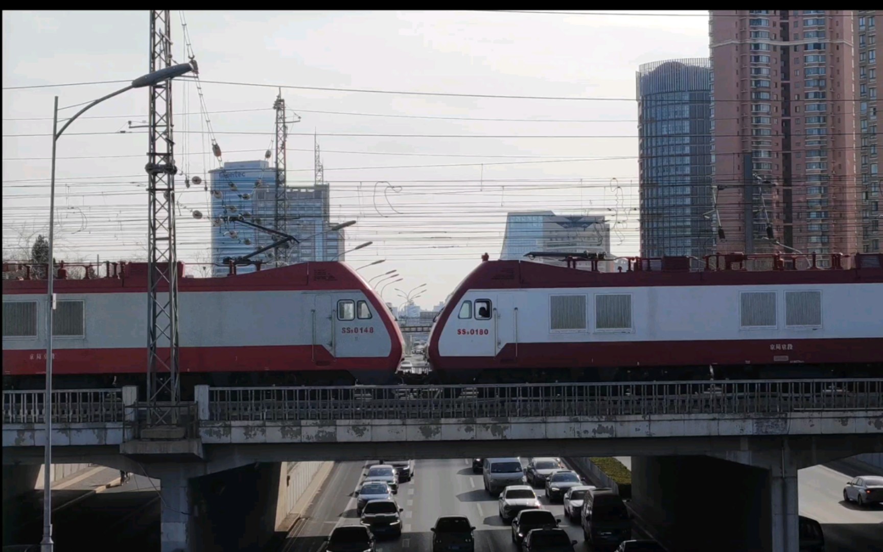 【中国铁路】双机京局京段ss9g-0148 0180牵引k7708(石家庄-北京西)次