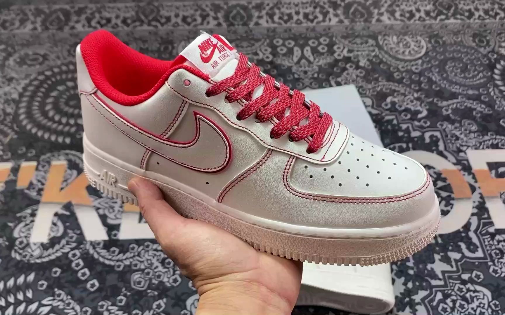nike air force 1 07 low 兔八哥白红3m 低帮白色运动鞋休闲滑板鞋