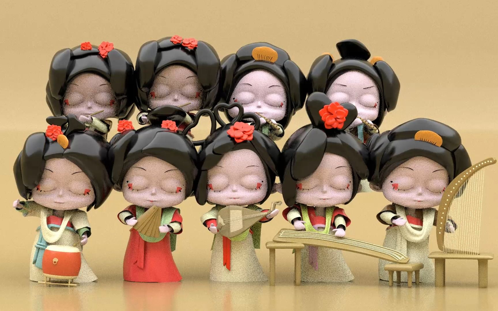 彩绘散乐浮雕模型