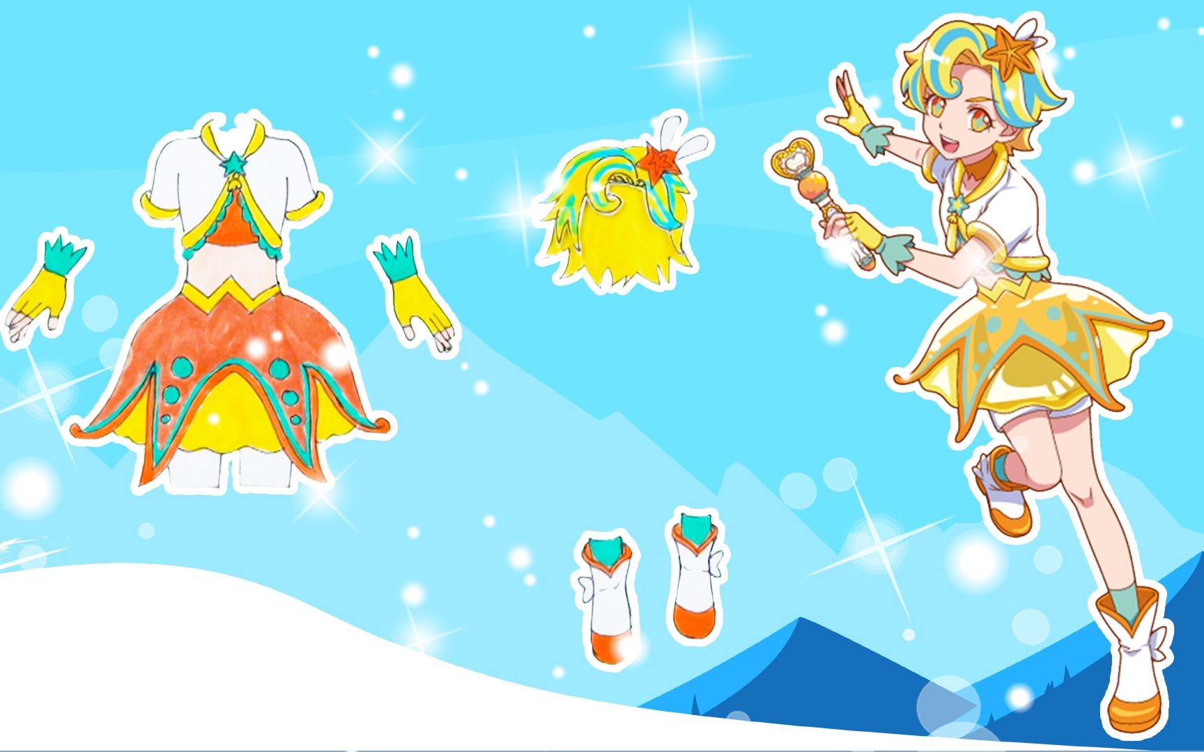 手工纸娃娃玩具:纸娃娃装扮,巴啦啦小魔仙夏凡装扮