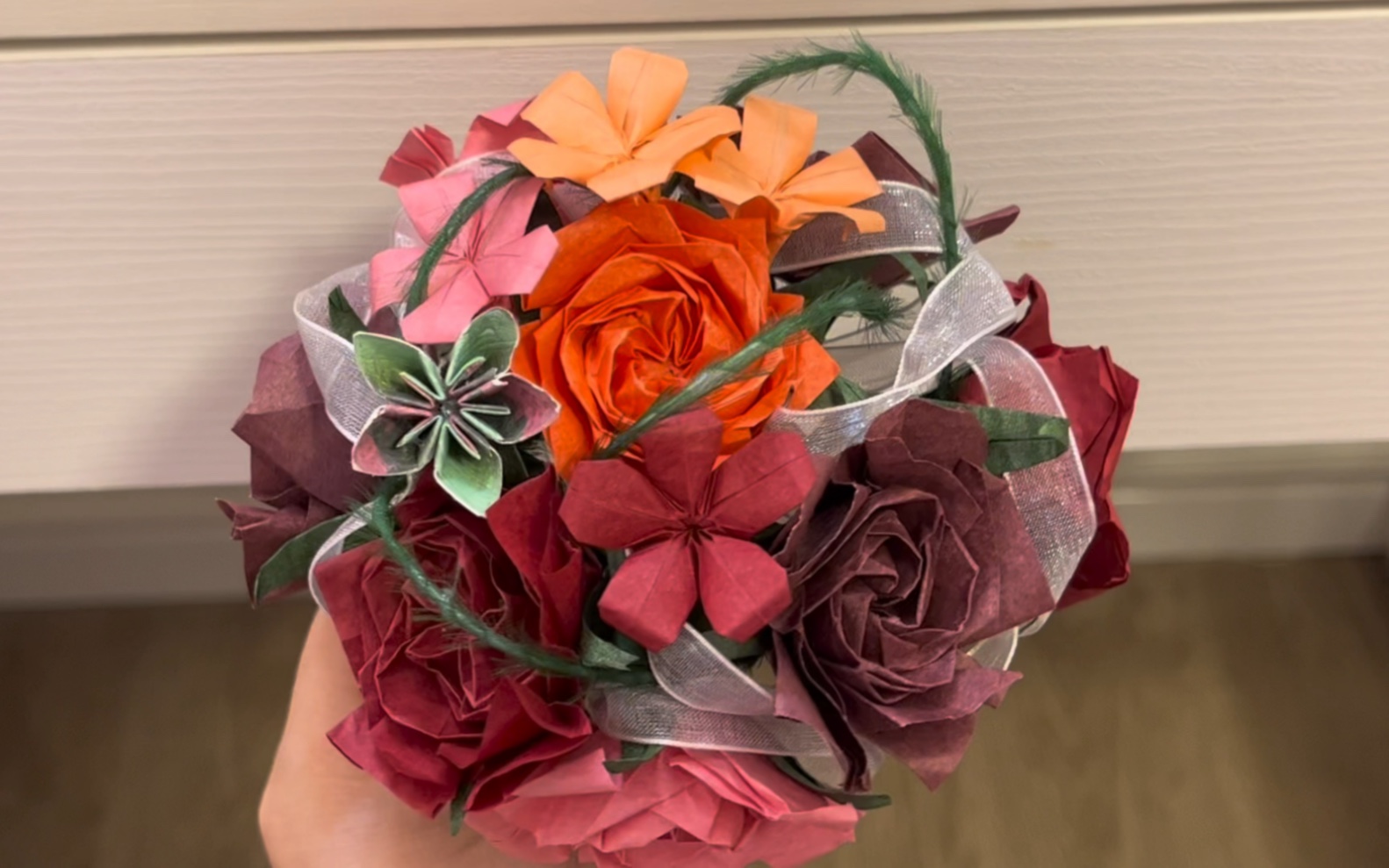 五瓣奥斯汀玫瑰折纸教程来啰