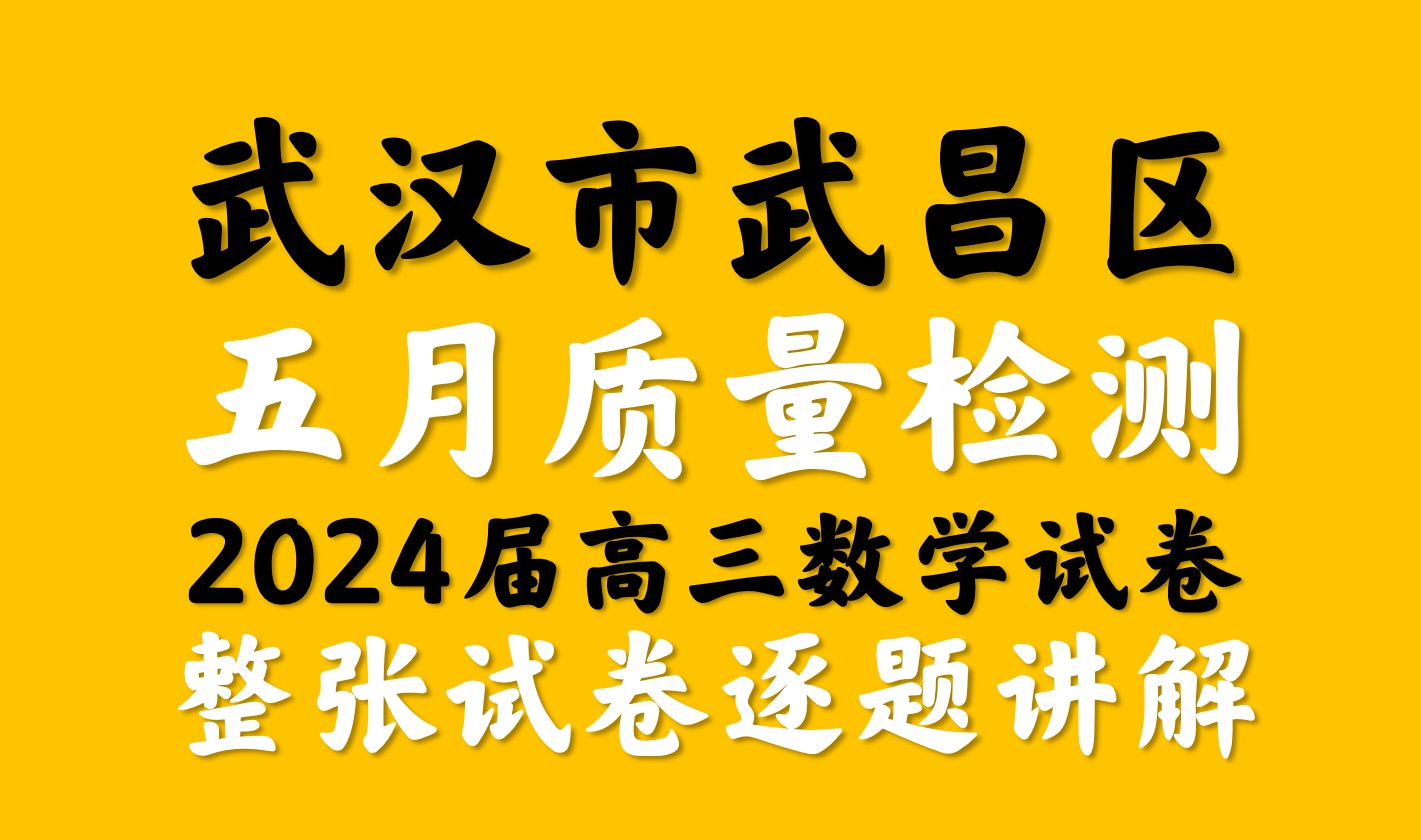 湖北省武汉市武昌区五月质量检测2024届高三数学试卷逐题讲解哔哩哔哩bilibili