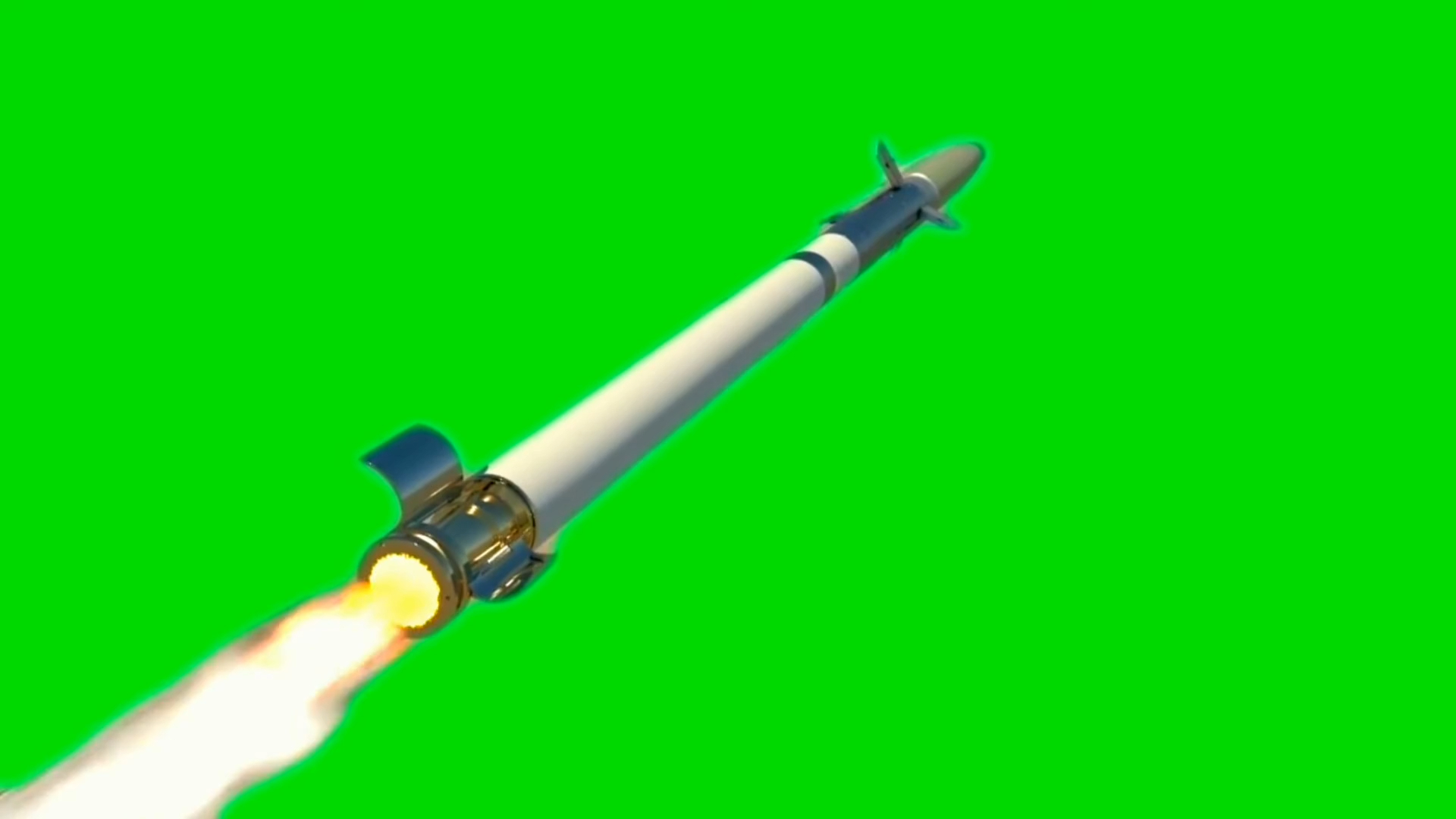 绿幕视频素材导弹