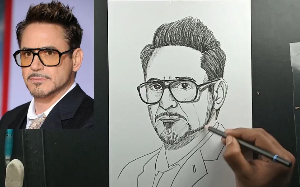 【素描】托尼·斯塔克-罗伯特铅笔速写人像画