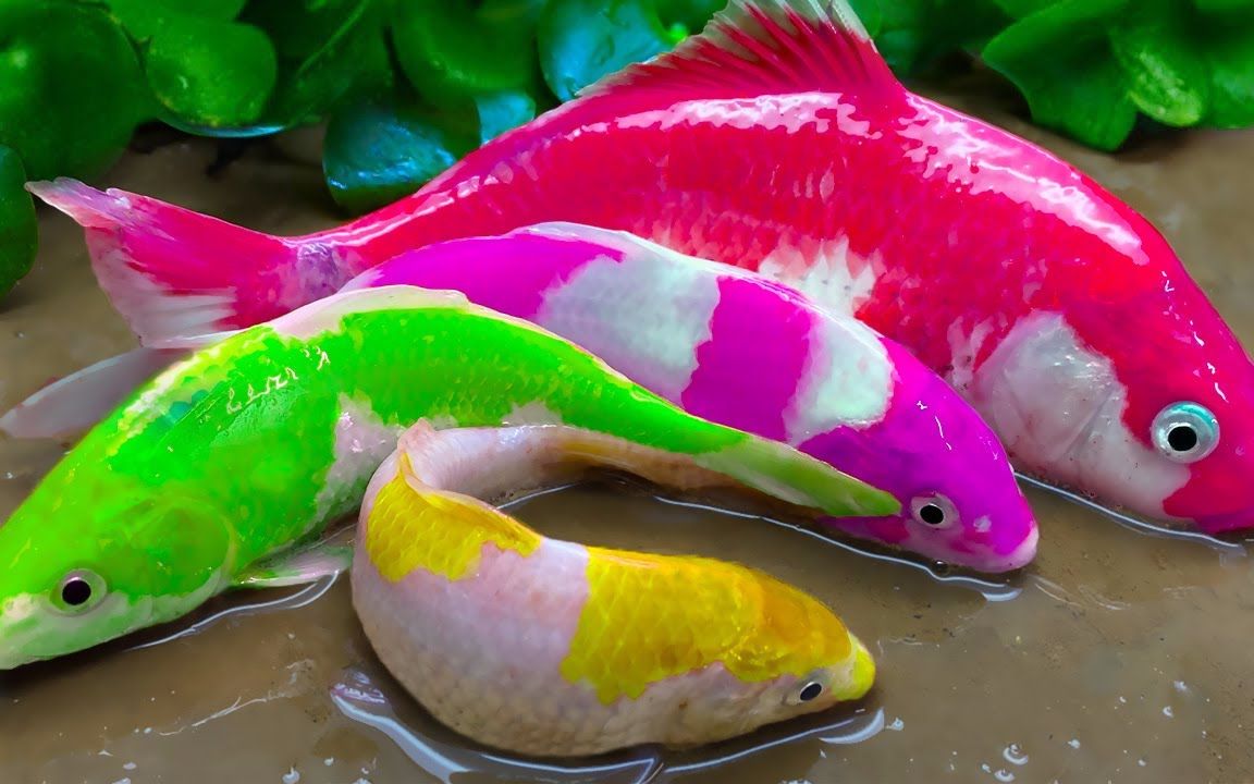 彩虹鲶鱼,彩色锦鲤,来看看她们的日常吧!