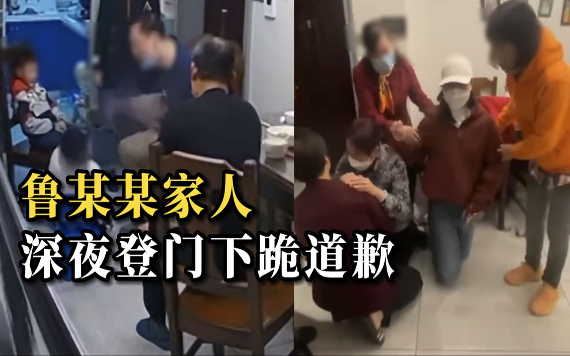 男子掌掴男童被刑拘 其家人下跪道歉