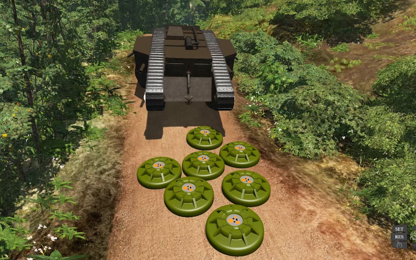 beamng:用反坦克地雷伏击经过的坦克车!老阴逼战术炸死你们