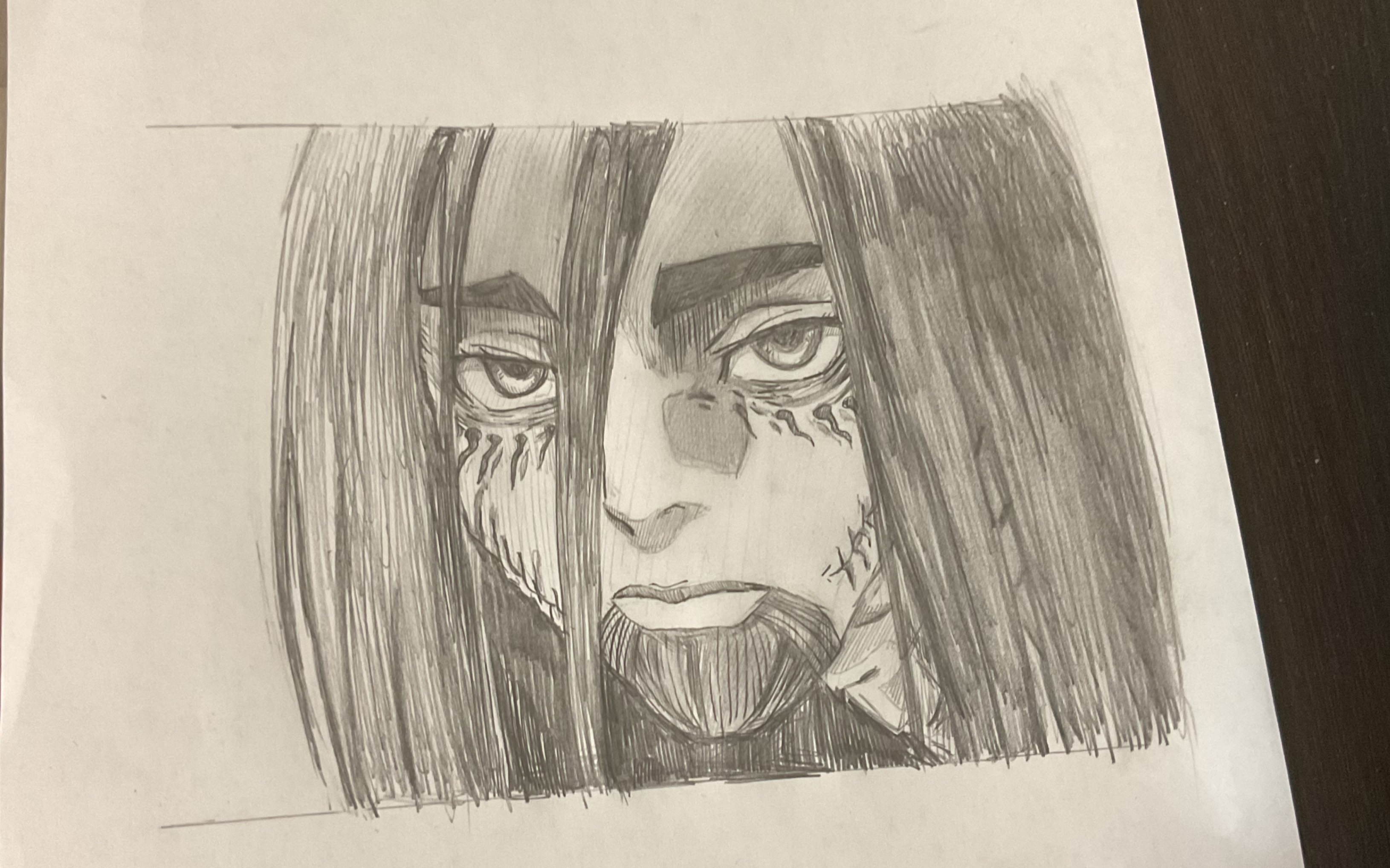 自习课上随便画的艾伦,路上小心,少年.