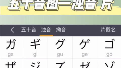 日语五十音图浊音片假名磨耳朵记忆 哔哩哔哩 Bilibili