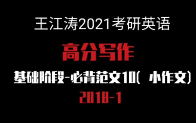 王江涛2021考研英语高分写作基础阶段必背范文10(小作文)哔哩哔哩bilibili