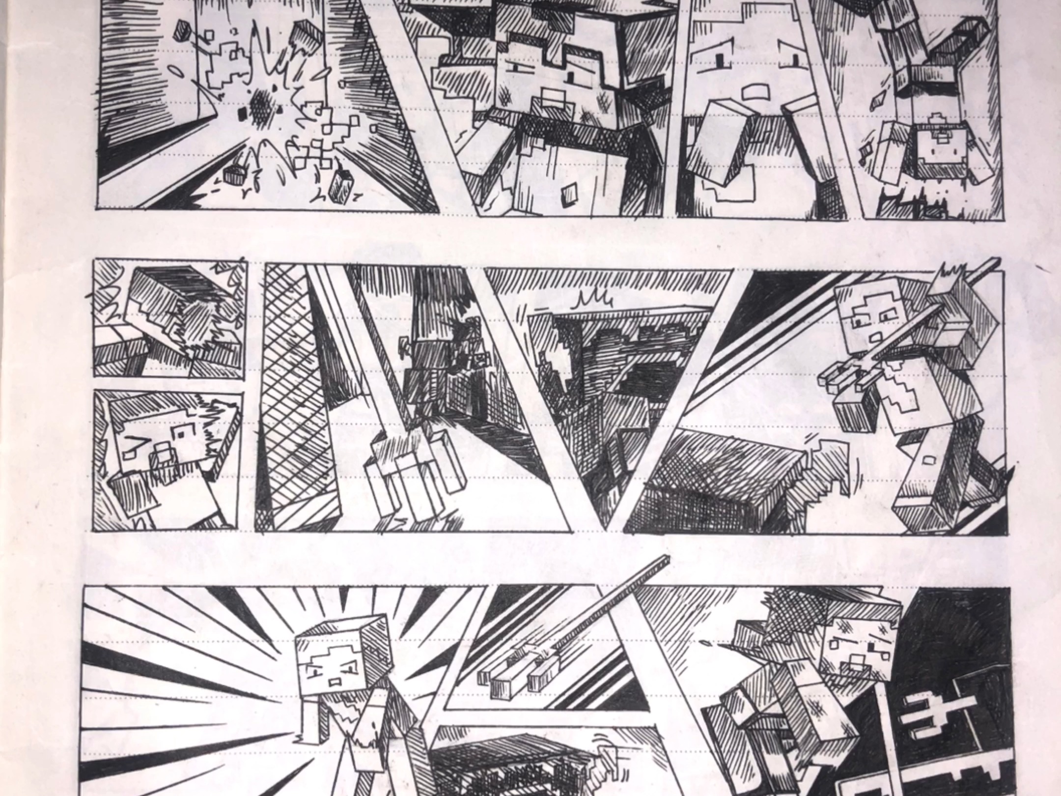 手绘漫画,我的世界地下古城