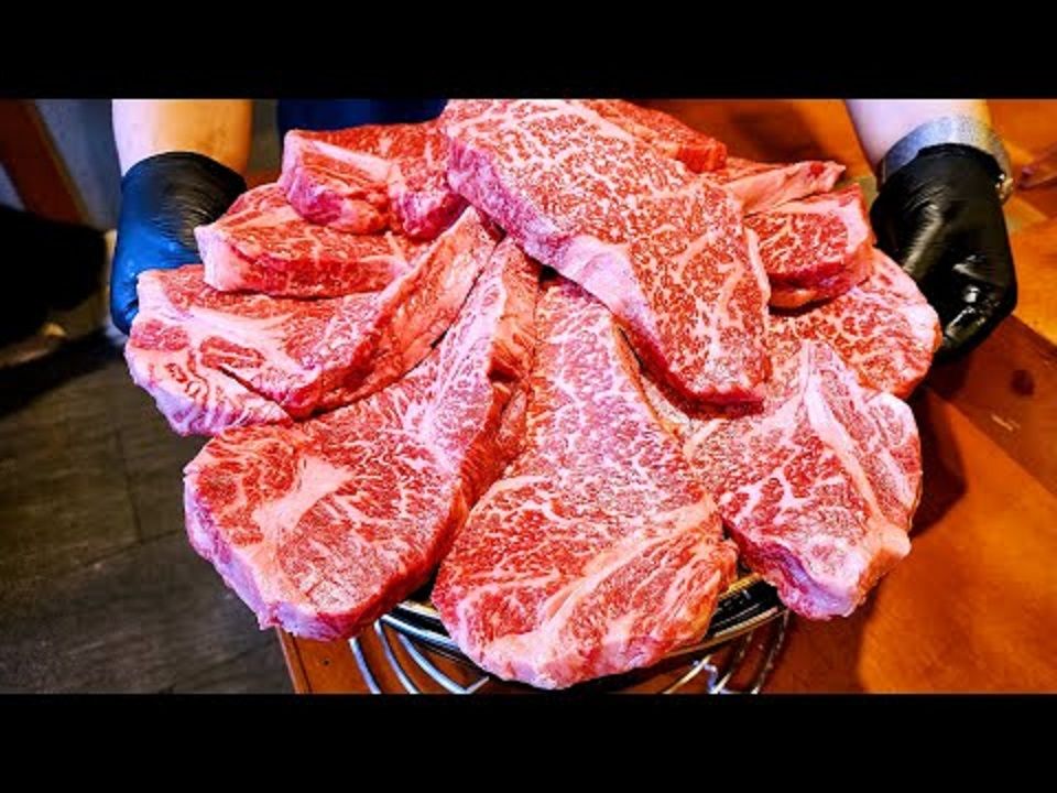 【韩国美食】韩国烧烤,九个不同部位的烤牛肉,韩国最好的牛肉,沙朗,排骨哔哩哔哩bilibili