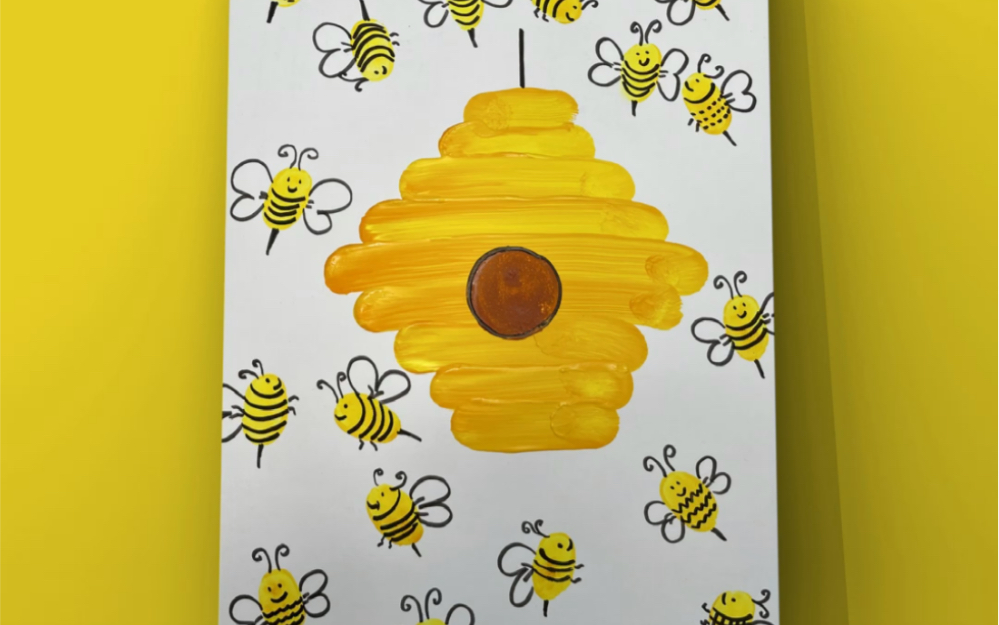 蜂巢儿童画教案图片