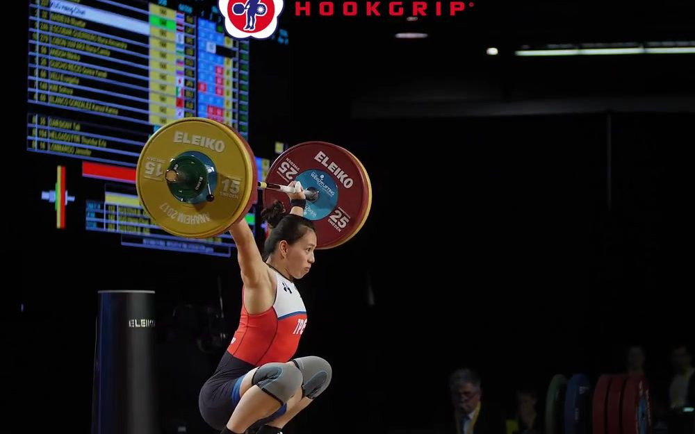 台北举重名将 郭婞淳 抓举慢动作回放 Kuo Hsing Chun 105kg Snatch  2017 WWC 58kg category哔哩哔哩bilibili