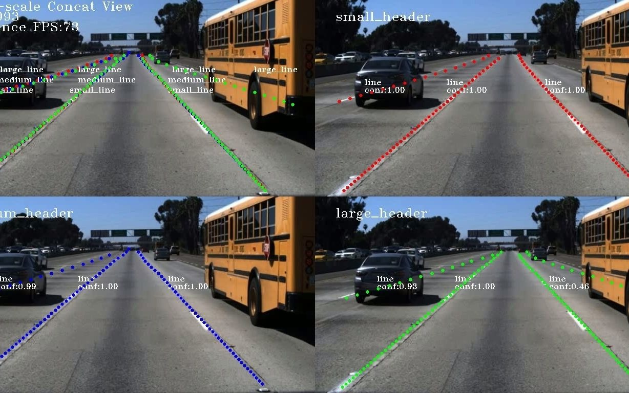 车道线检测:multi-scale three header lane detection network