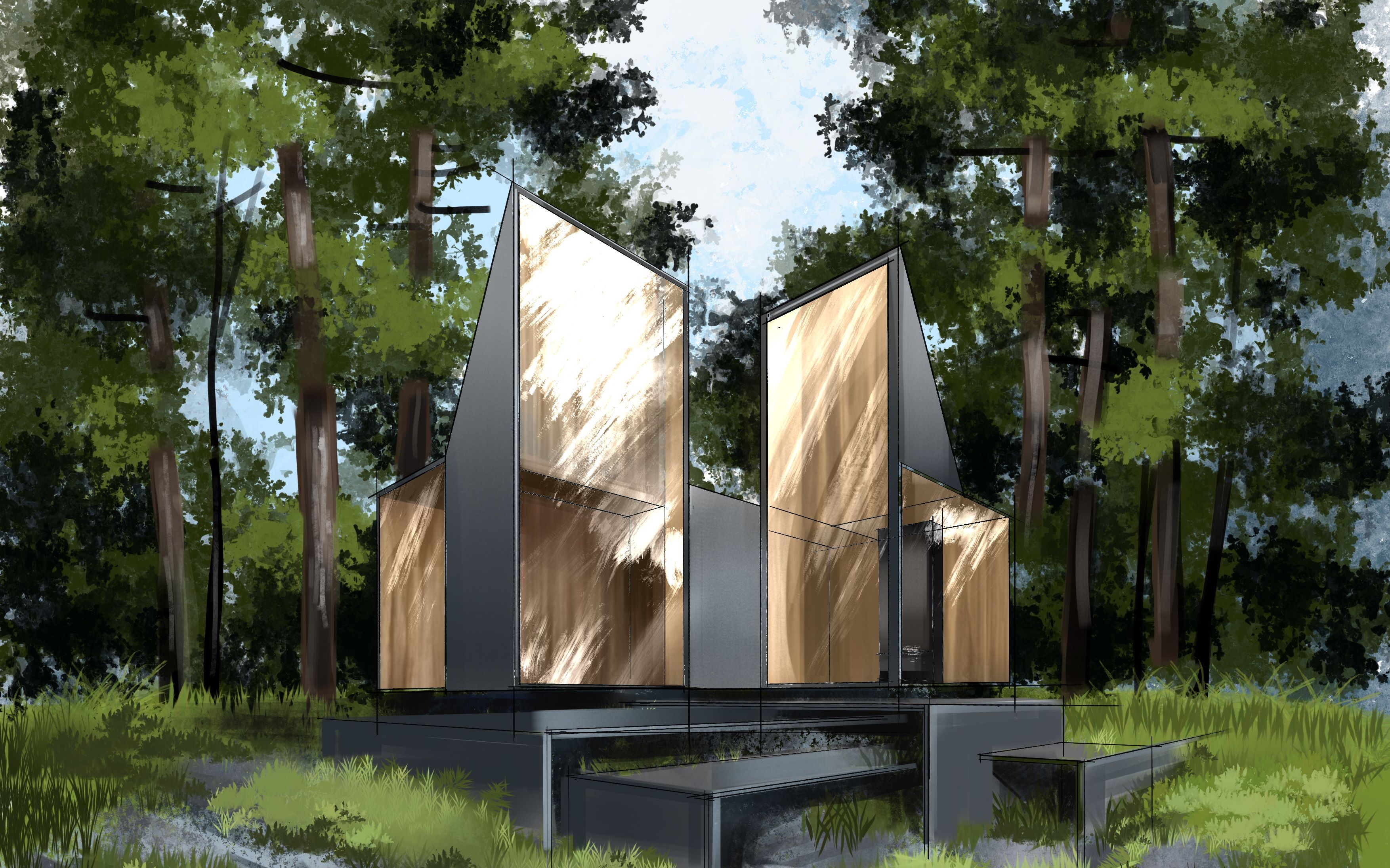 景观建筑手绘技法【ipad procreate】手绘教程