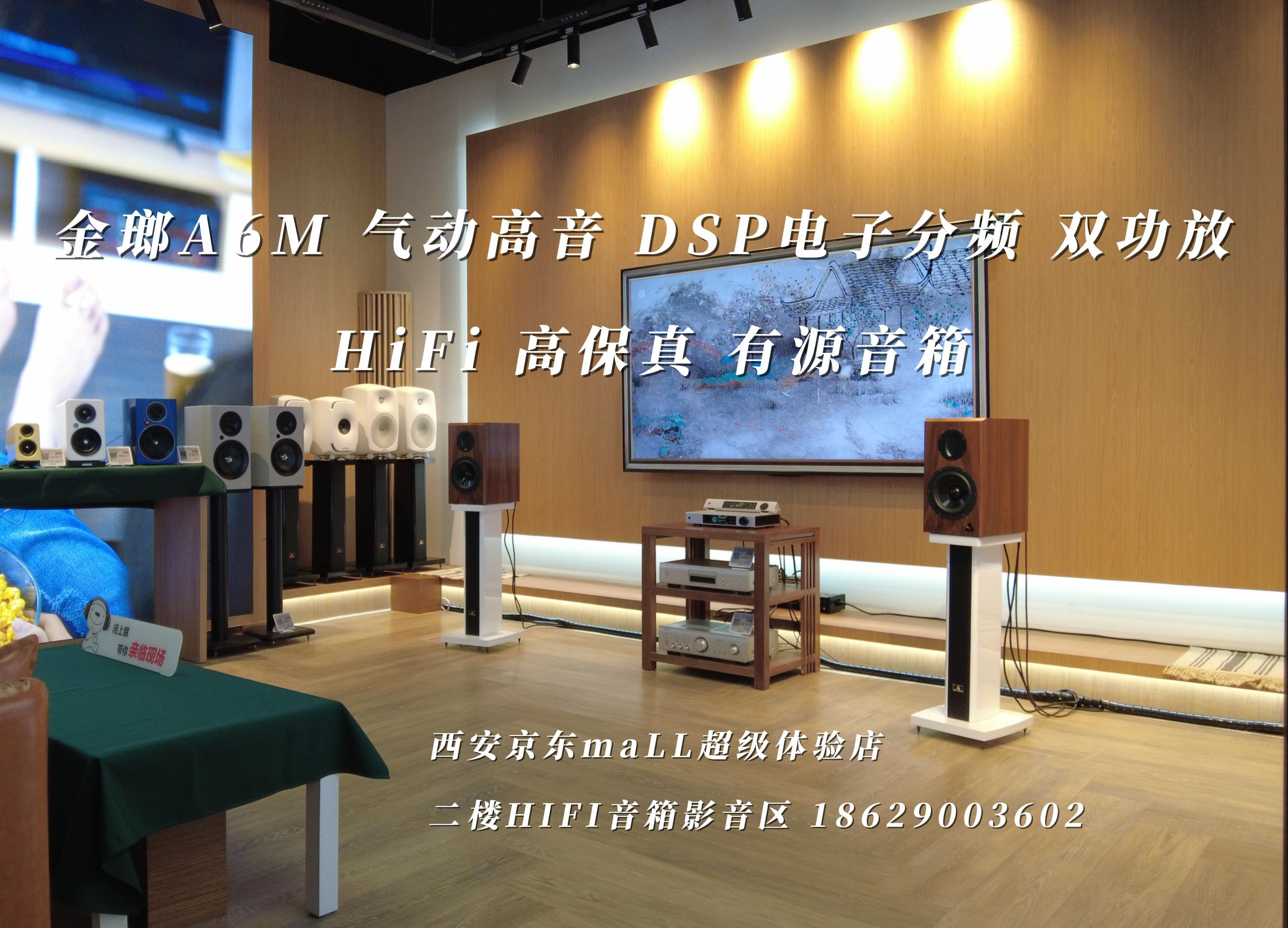 金琅A6M 气动高音 DSP电子分频 双功放 HiFi 高保真 有源音箱,新时代国产品牌强势崛起 西安京东MALL超级体验店二楼hifi音箱影音区哔哩哔哩bilibili