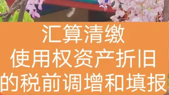 汇算清缴-（新租赁准则）使用权资产折旧的（企业所得税）税前调增和填报
