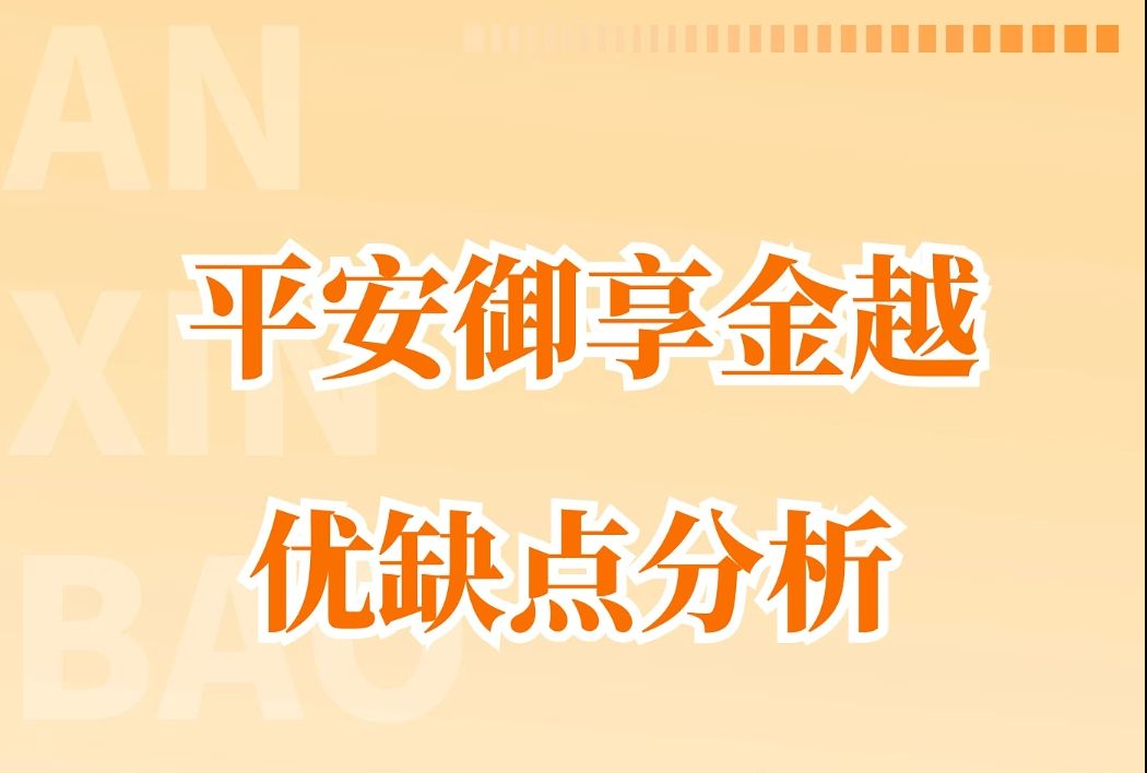 平安御享金越,优缺点分析哔哩哔哩bilibili