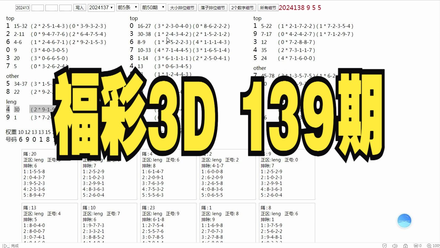 福彩3D第2024139期数据分析哔哩哔哩bilibili