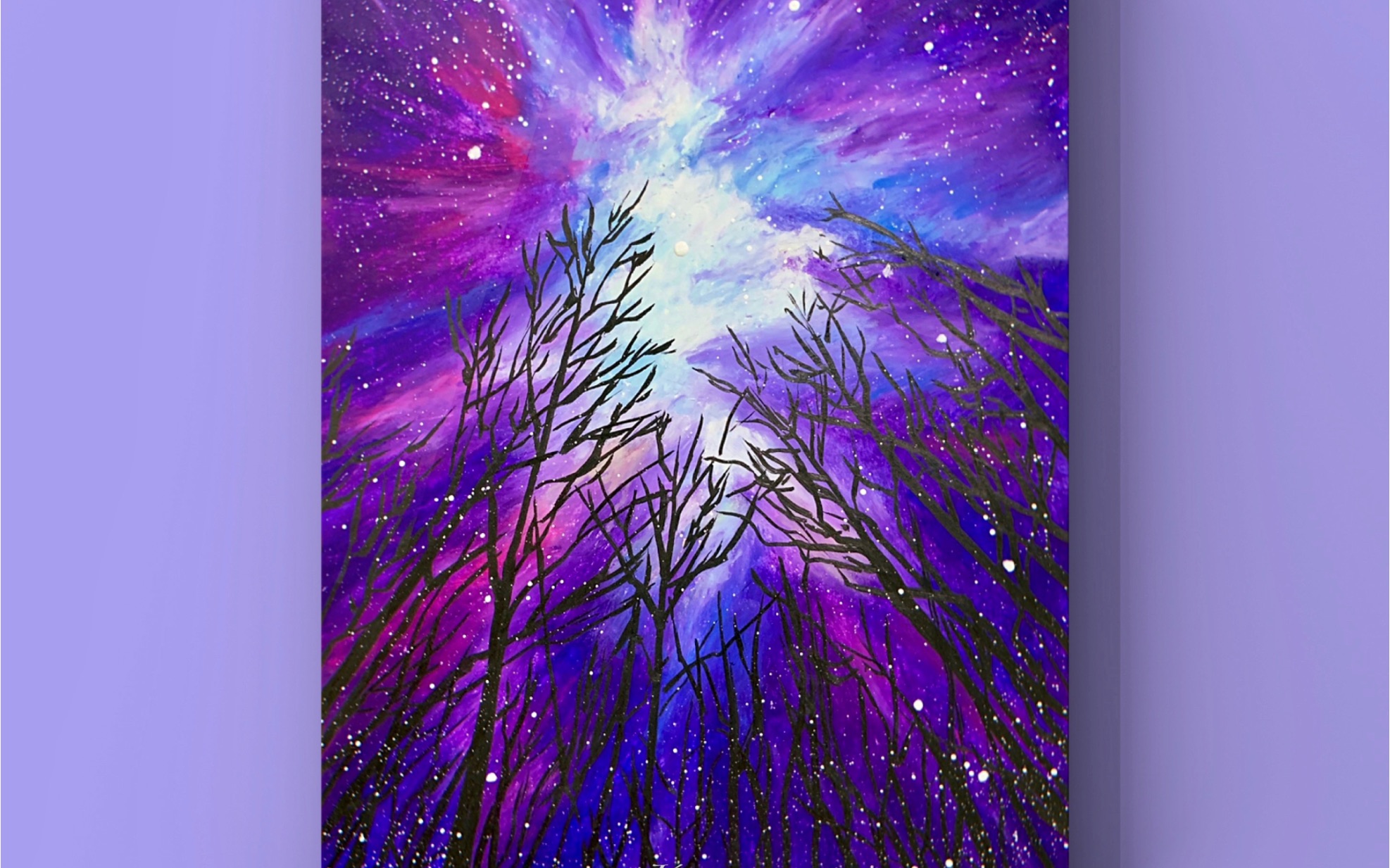 【油画棒教程】极光森林