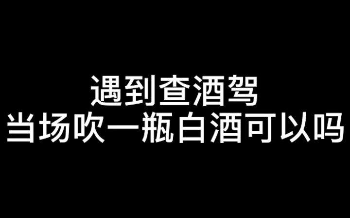 有小伙伴咨询遇到查酒驾当场吹一瓶白酒可以吗?看完记得三连!哔哩哔哩bilibili