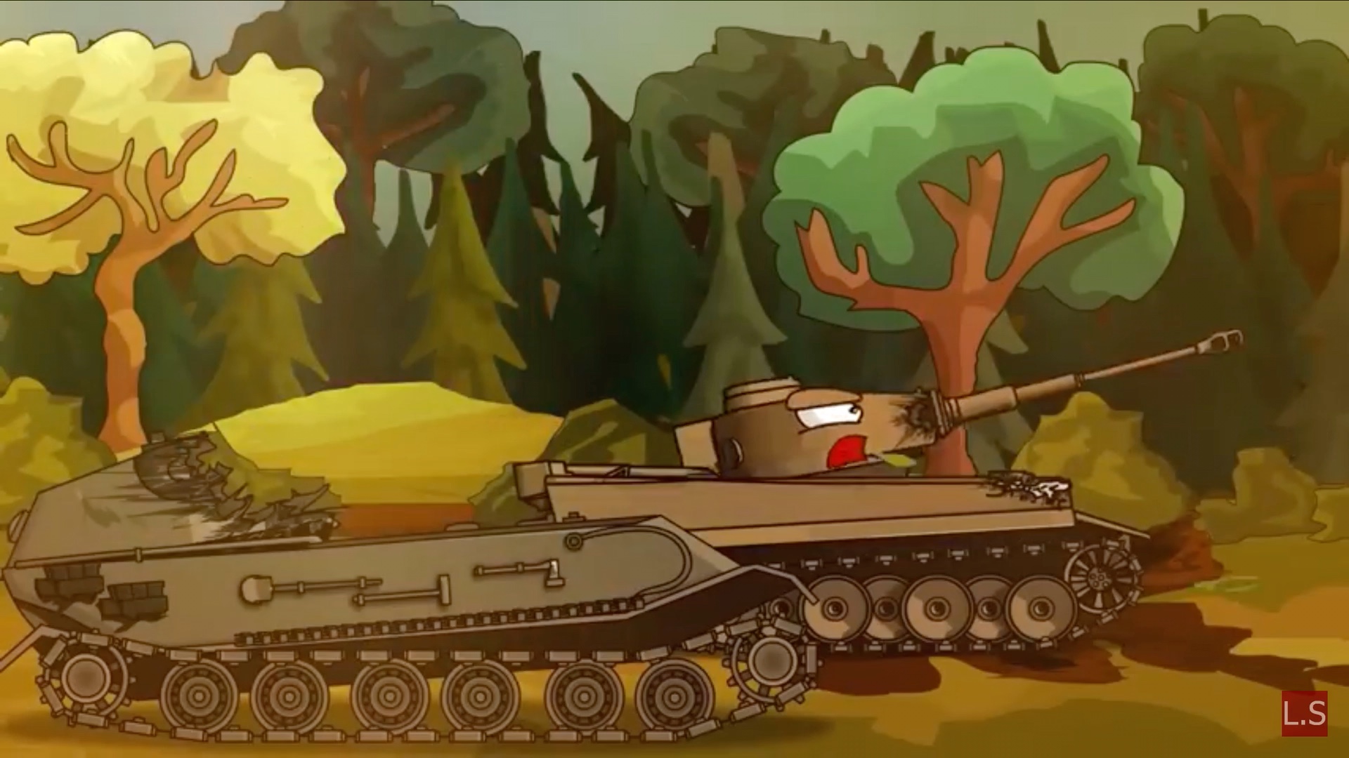 搬运坦克动画:大块头vskv42