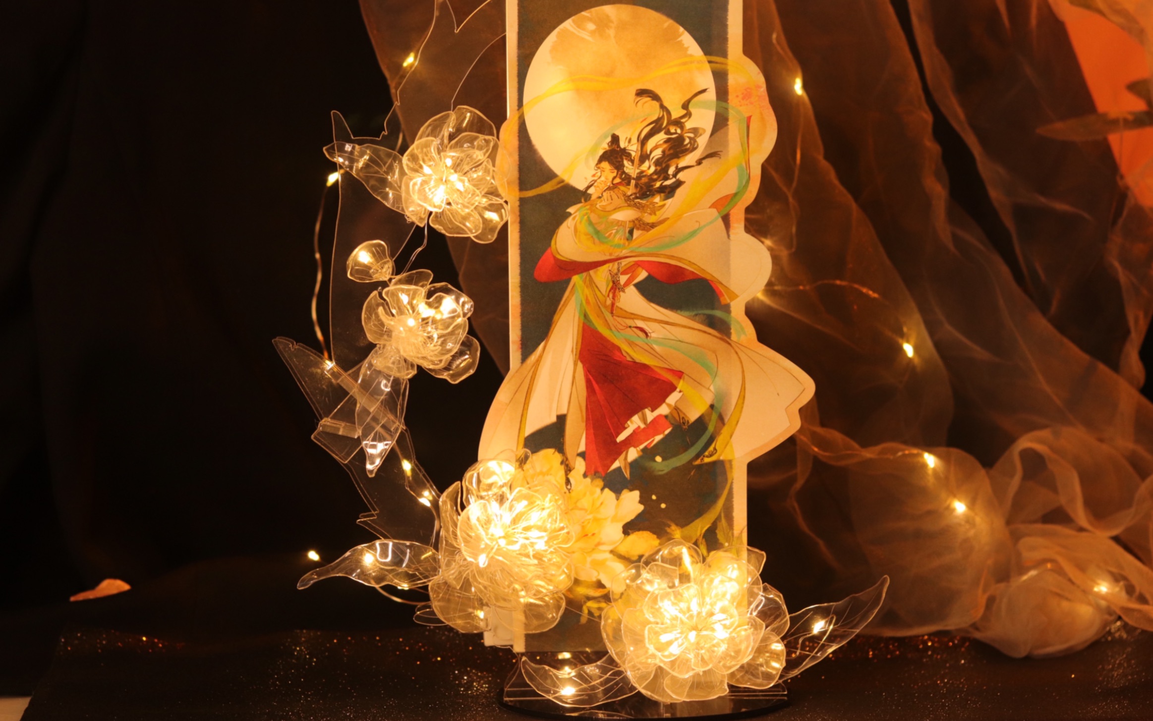 有手就可|塑料瓶自制天官赐福唯美氛围灯 太子悦神图好美呀