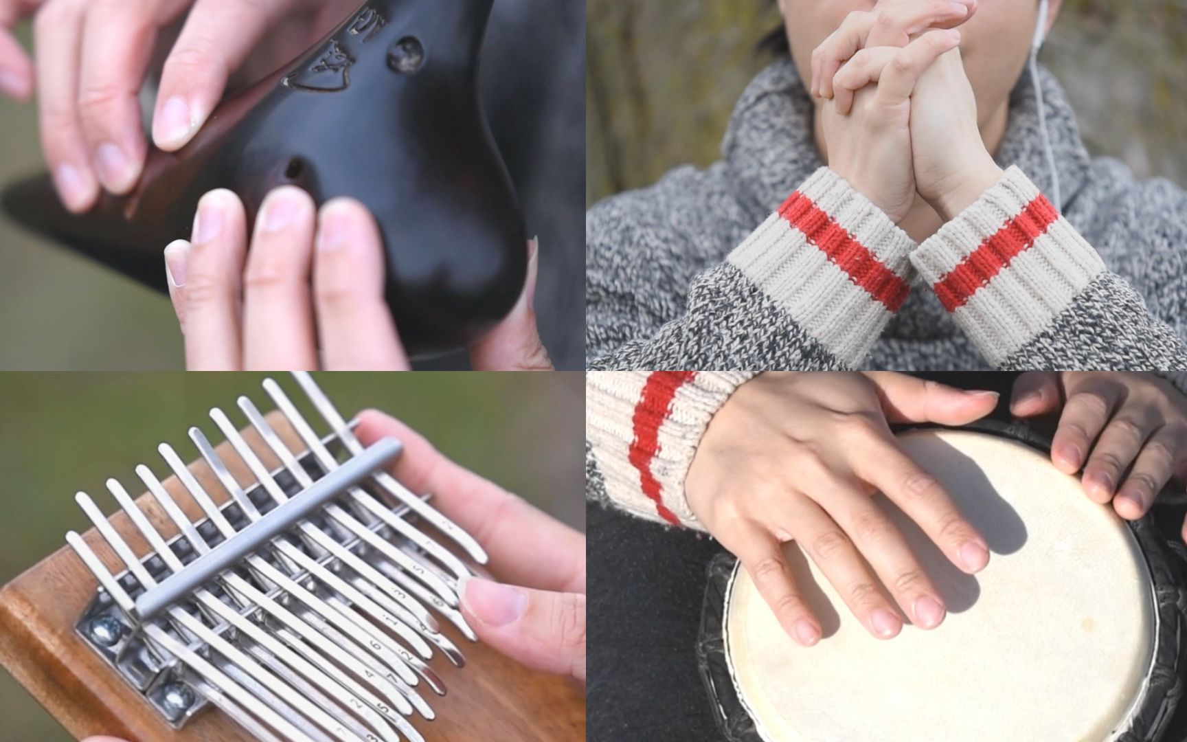 【手笛|拇指琴|陶笛|手鼓】四种乐器合奏《念故乡》你喜欢哪一种鸭?