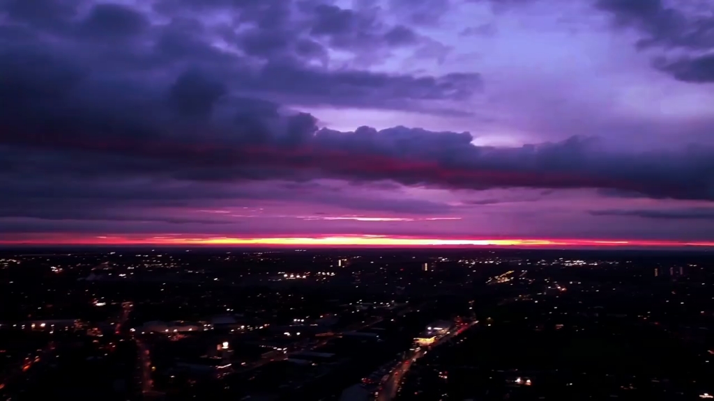 195430晚霞风景视频素材治愈系风景城市晚霞