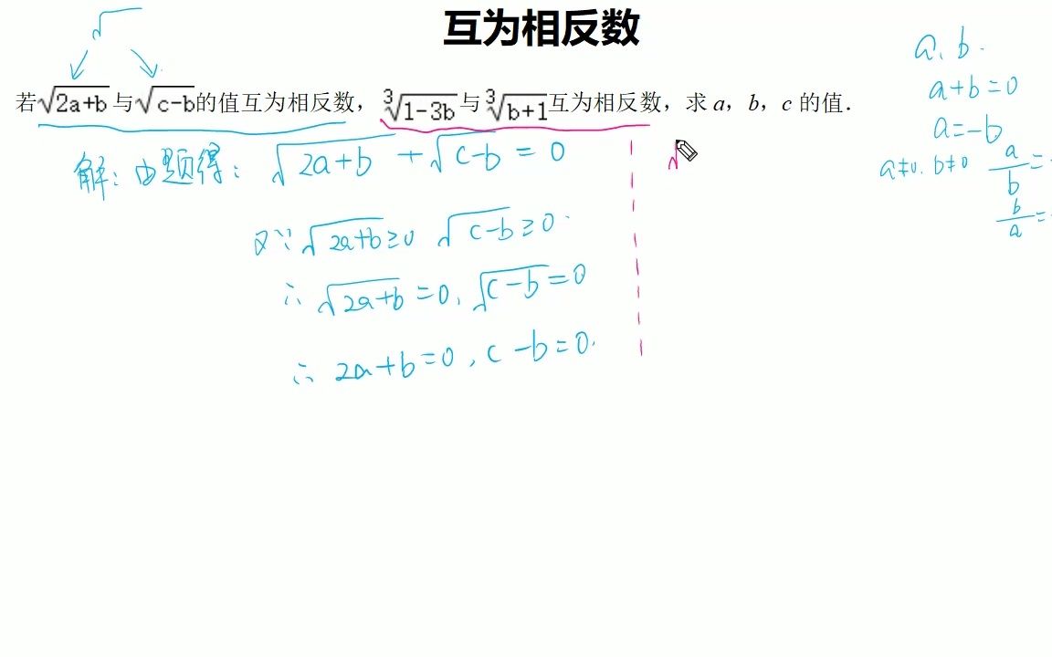 初一:实数——互为相反数哔哩哔哩bilibili