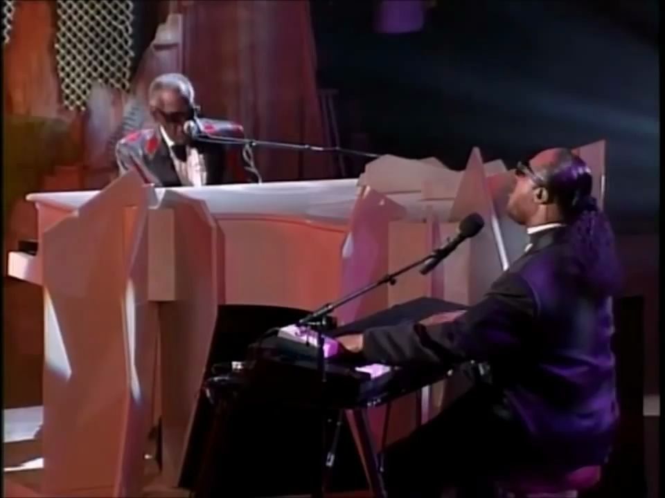 [图]【Ray Charles & Stevie Wonder 现场】Living for the City (1991)