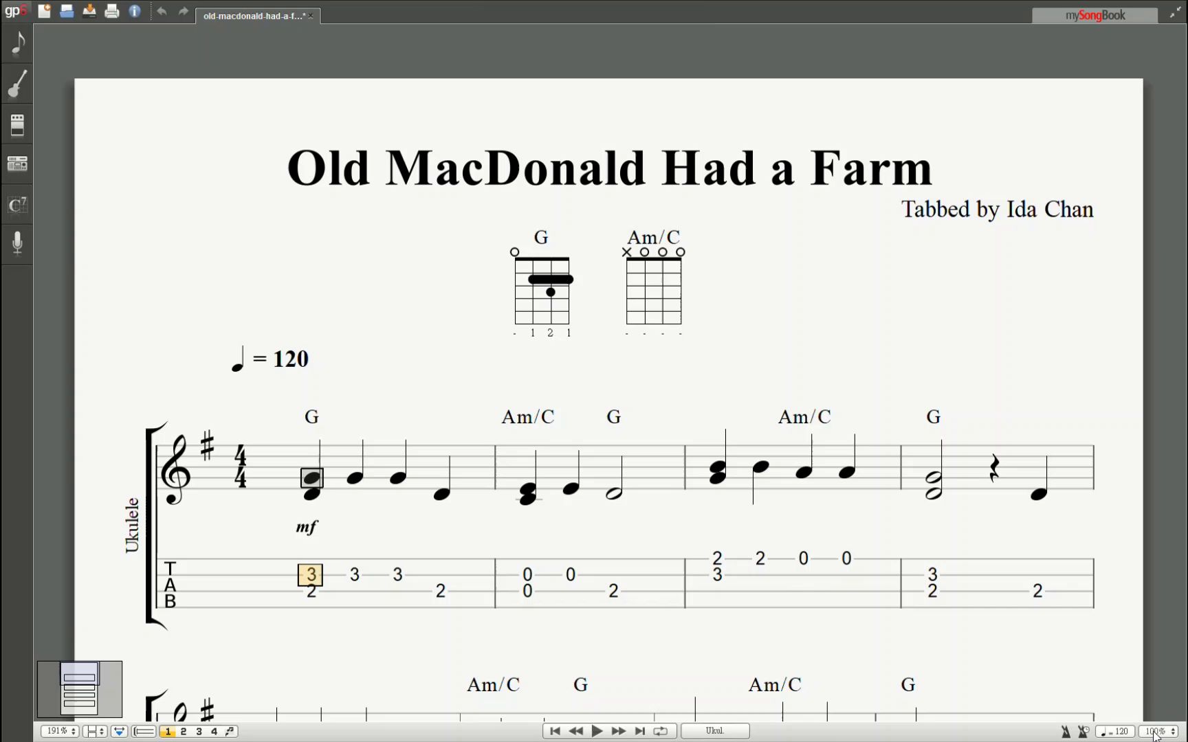 [图]【Ukulele乐谱】Old MacDonald Had a Farm