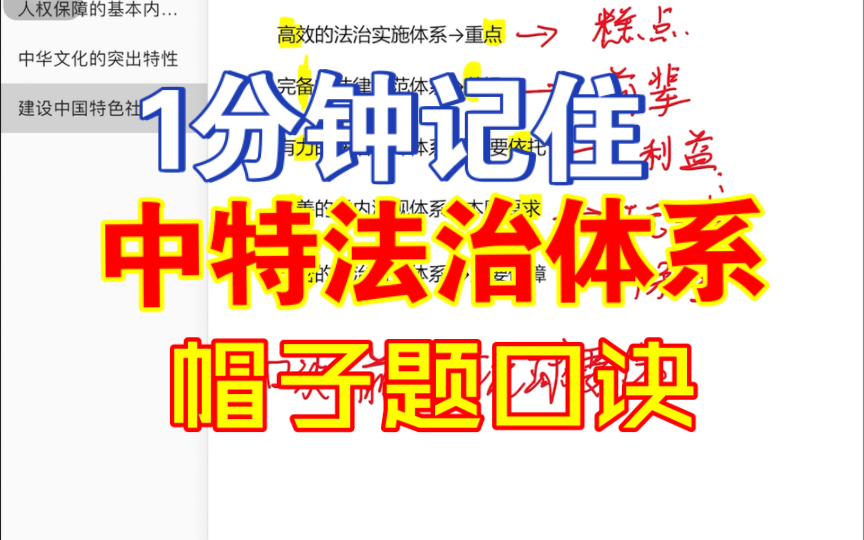 【考研政治】建设中特社会主义法治体系内容的口诀哔哩哔哩bilibili