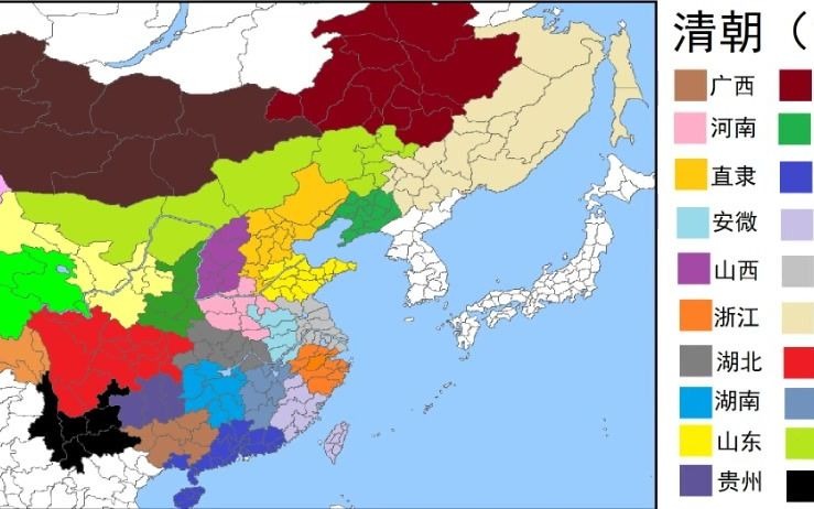 清朝(1820)省份地图(可填充)