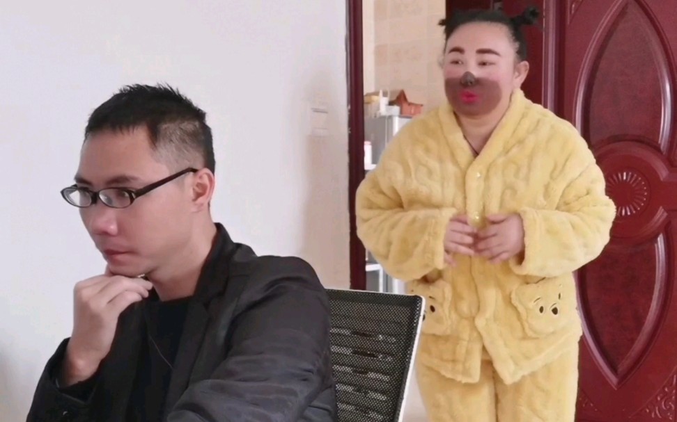 跟风画个熊二妆逗逗老公哈哈哈哈哈