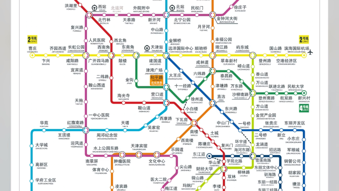 最新天津地铁站线路图图片