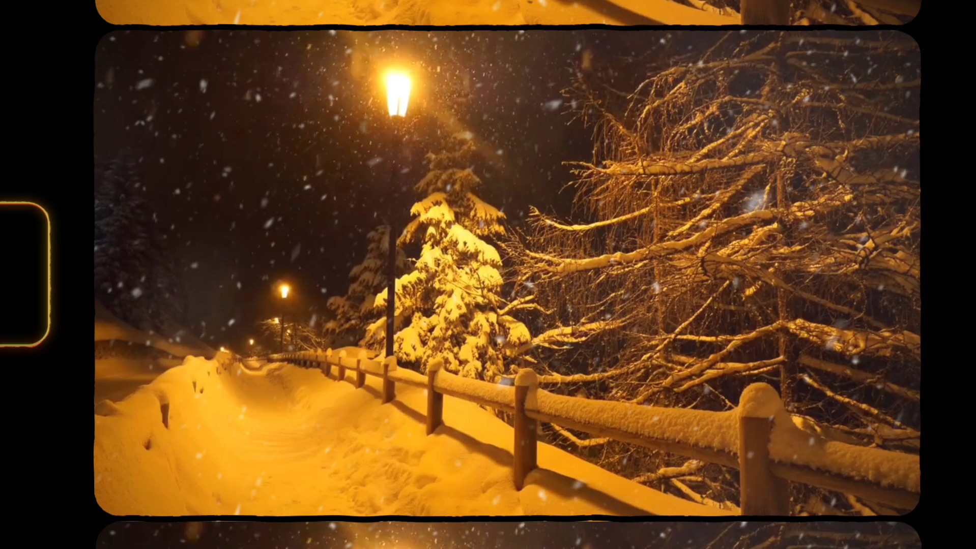 雪夜漫步图片